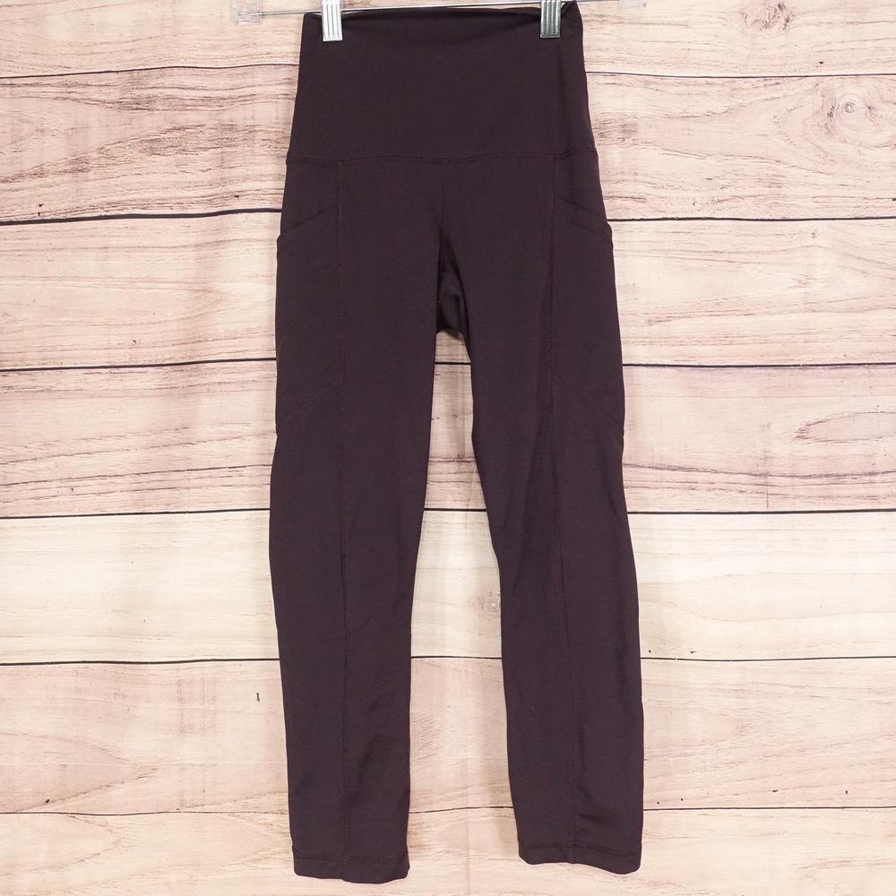 Yogalicious Lux Leggings Womens XS Purple Capri High Rise Pockets Yoga Gym